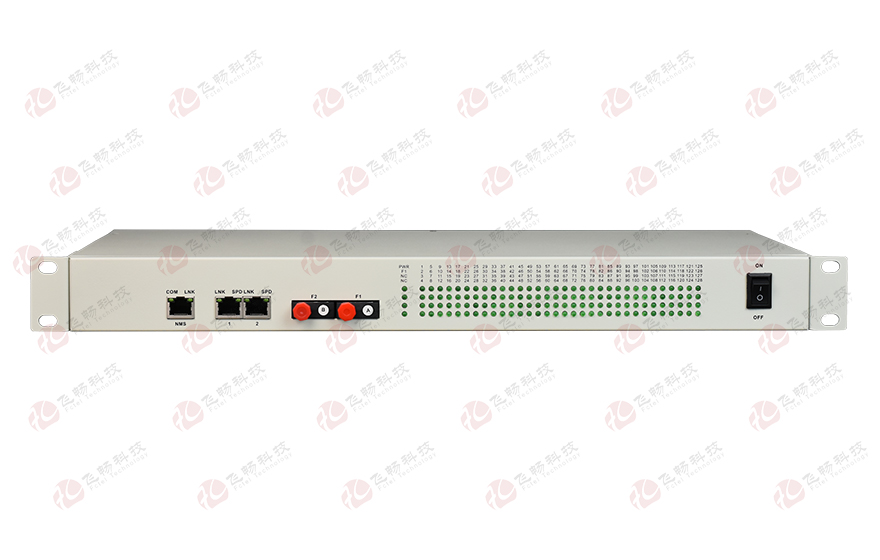 飛暢科技-19英寸機架式 128路開關(guān)量（帶LED指示） 光端機